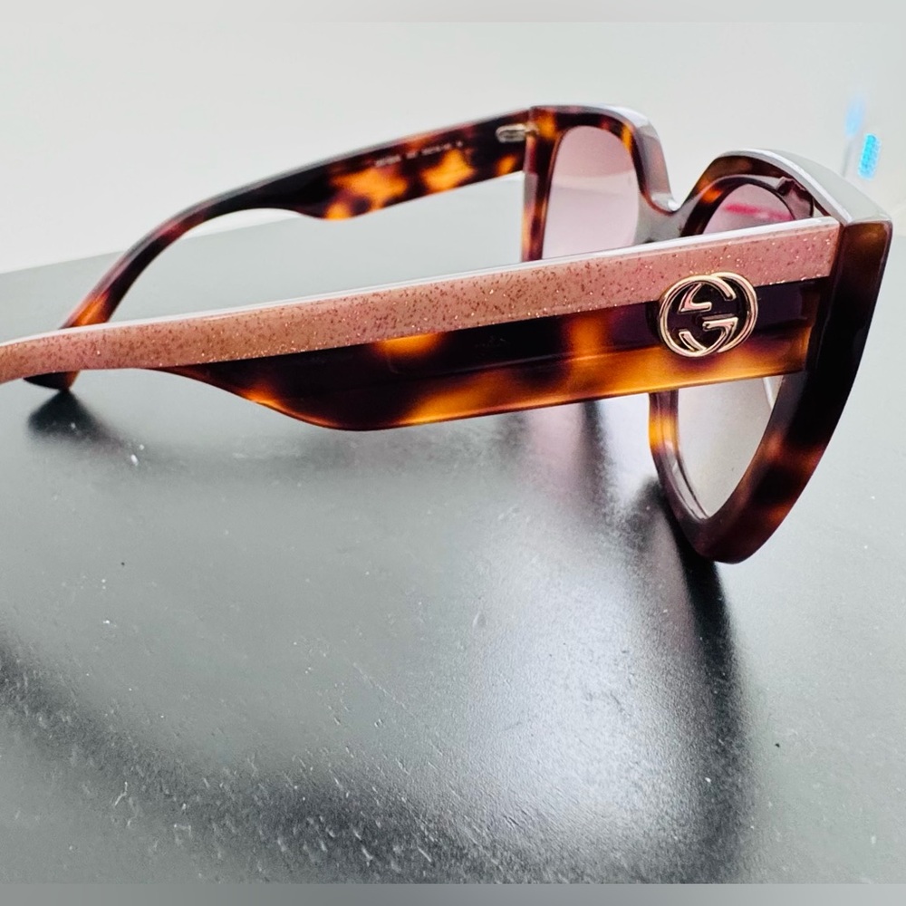 Gucci GG1300S tortoiseshell square-frame sunglasses. - Picture 3 of 8